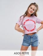Asos Petite T-shirt With Cute Print - Pink
