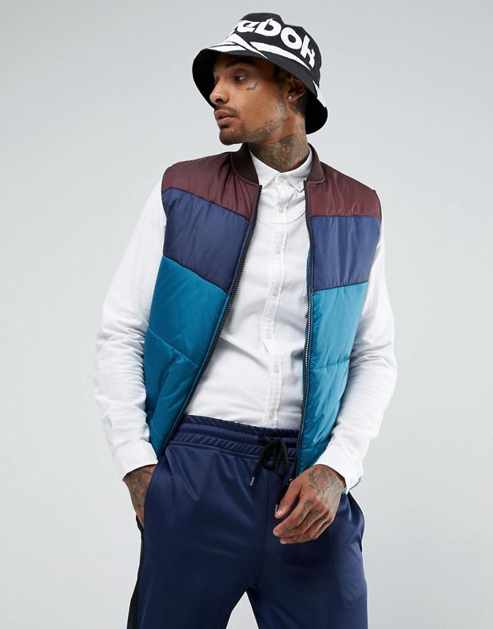 Asos Vest With Color Block In Blue - Blue