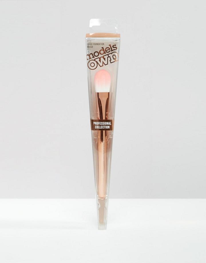 Models Own Rose Gold Large Powder Brush - Clear