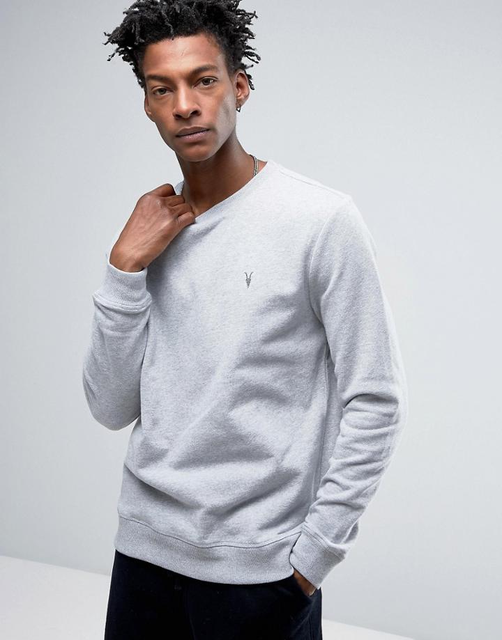 All Saints Sweatshirt With Chest Branding - Gray
