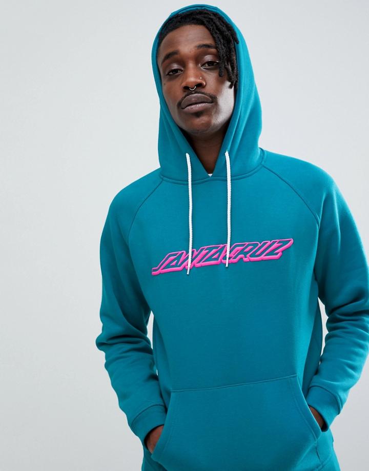 Santa Cruz Oval Dot Hoodie With Back Print In Blue - Blue