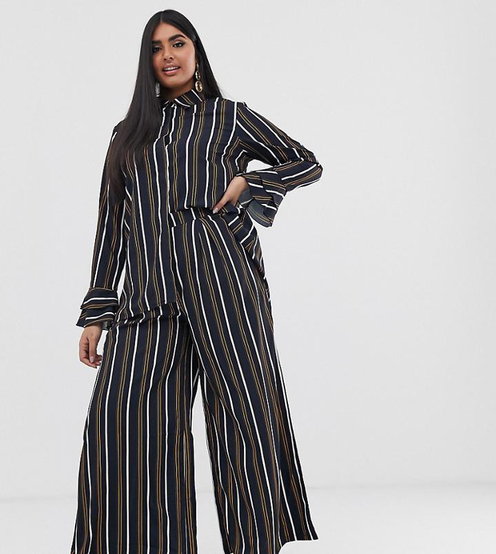 Verona Curve Wide Leg Pants Two-piece In Multi Stripe