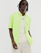 Asos Design Oversized Boxy Shirt In Neon Green - Green