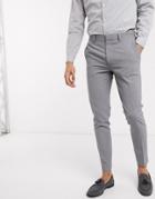 Asos Design Super Skinny Suit Pants In Four Way Stretch In Mid Gray-grey