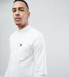 Lyle & Scott Tall Buttondown Logo Oxford Shirt In White - White