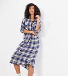 Asos Design Tall Button Up Midi Shirt Dress In Brushed Plaid-multi