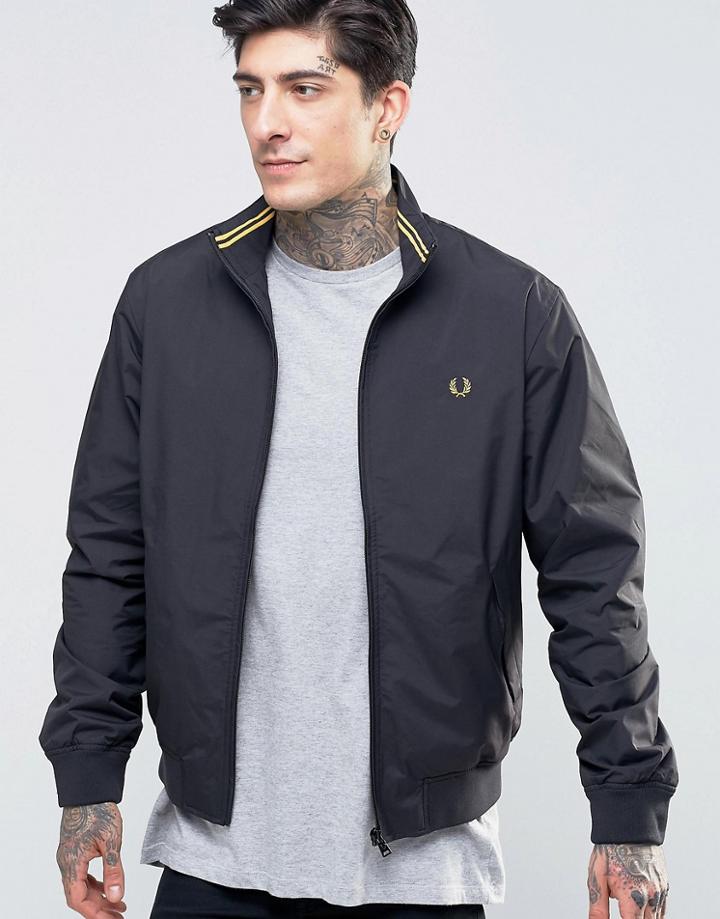 Fred Perry Harrington Jacket In Black - Black
