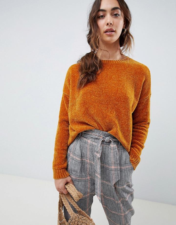 Vero Moda Chenile Knitted Sweater - Yellow