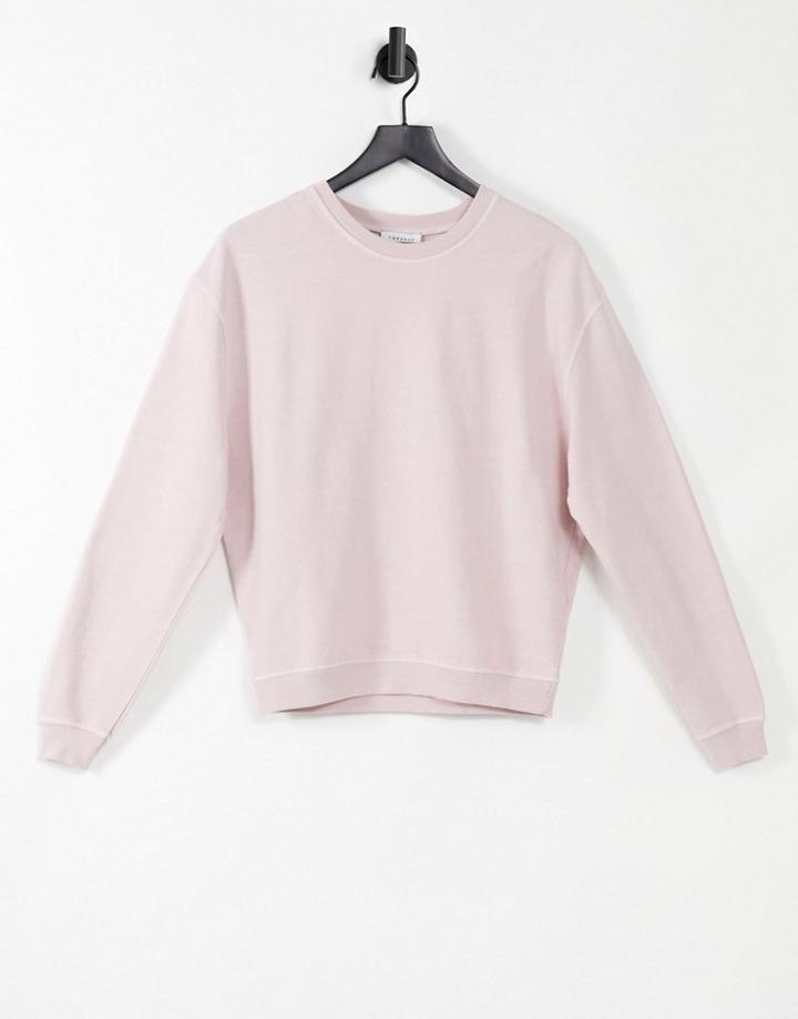 Topshop Acid Wash Sweatshirt In Pink - Part Of A Set