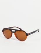 Emporio Armani Aviator Style Sunglasses-brown