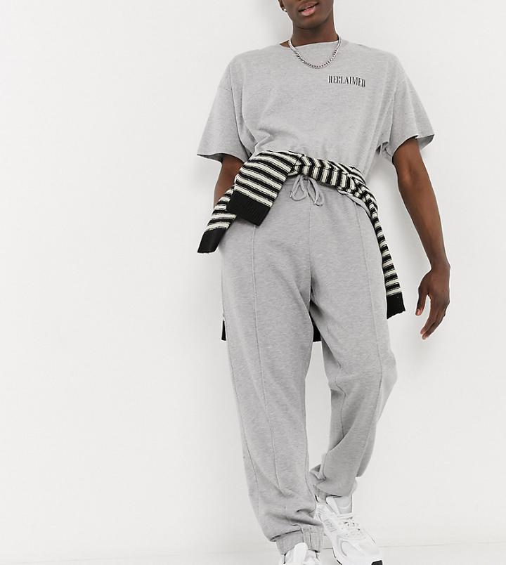 Reclaimed Vintage Inspired Seam Detail Sweatpants In Gray-grey