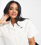 Puma Downtown Checkerboard Shirt In Beige And White-neutral