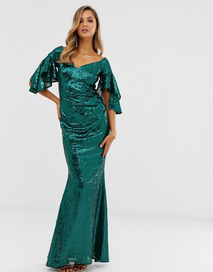 City Goddess Sequin Maxi Dress - Navy