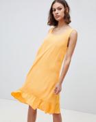Ichi Drop Waist Tank Dress - Yellow