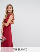 Tfnc Tall Wedding Lace Detail Maxi Dress - Red