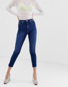 River Island Skinny Jeans In Dark Wash-blue