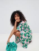 Monki Pink Tropical Beach Shirt Dress - Multi