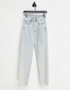 Bolongaro Trevor Montana Raw Hem Jeans In Acid Wash Light Indigo-blues