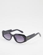 Quay X Maluma No Sleep Unisex Retro Sunglasses In Black With Smokey Lens