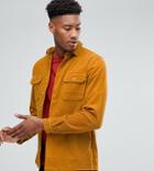 Asos Tall Cord Overshirt In Mustard - Yellow