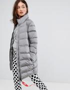 Love Moschino Quilted Long Coat - Gray