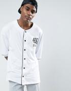 Asos Oversized Baseball T-shirt With Chest And Back Flocking - White