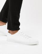 Asos Design Vegan Sneakers In White With Toe Cap - White