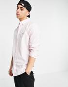 French Connection Long Sleeve Oxford Shirt In Pink