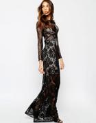 The Jetset Diaries Escape Maxi Dress In Lace - Black