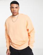 Asos Design Oversized Sweatshirt In Pastel Orange