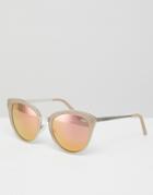 Quay Australia Every Little Thing Cat Eye Sunglasses With Pink Tinted Lens - Silver