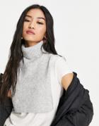 Monki Recycled Polyester Neck Warmer In Gray