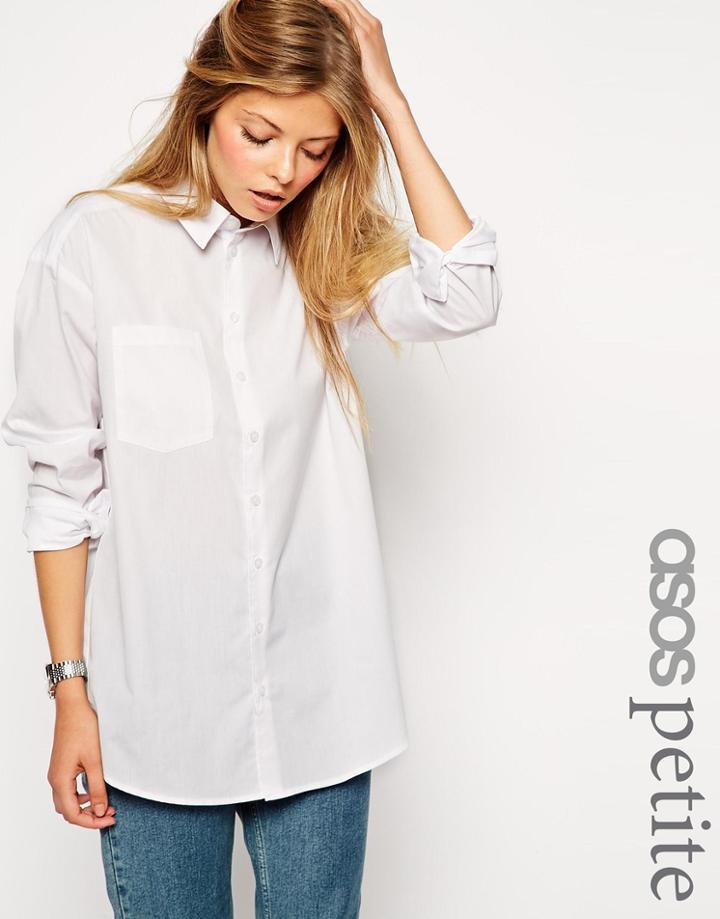 Asos Petite Boyfriend White Shirt - White