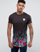 Good For Nothing Muscle T-shirt In Black With Floral Fade - Black