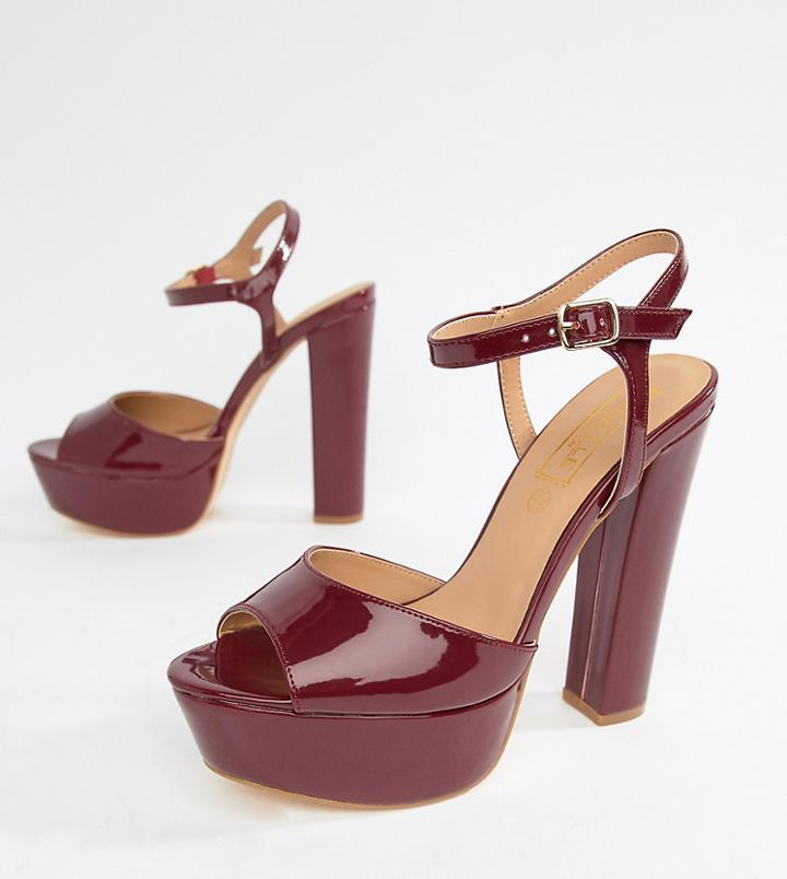 Truffle Collection Platform Heeled Sandals - Red