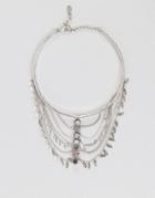Aldo Semi Precious Multi Layer Necklace - Silver