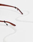 Asos Design Sunglasses Chain In 6mm White Faux Pearl-multi
