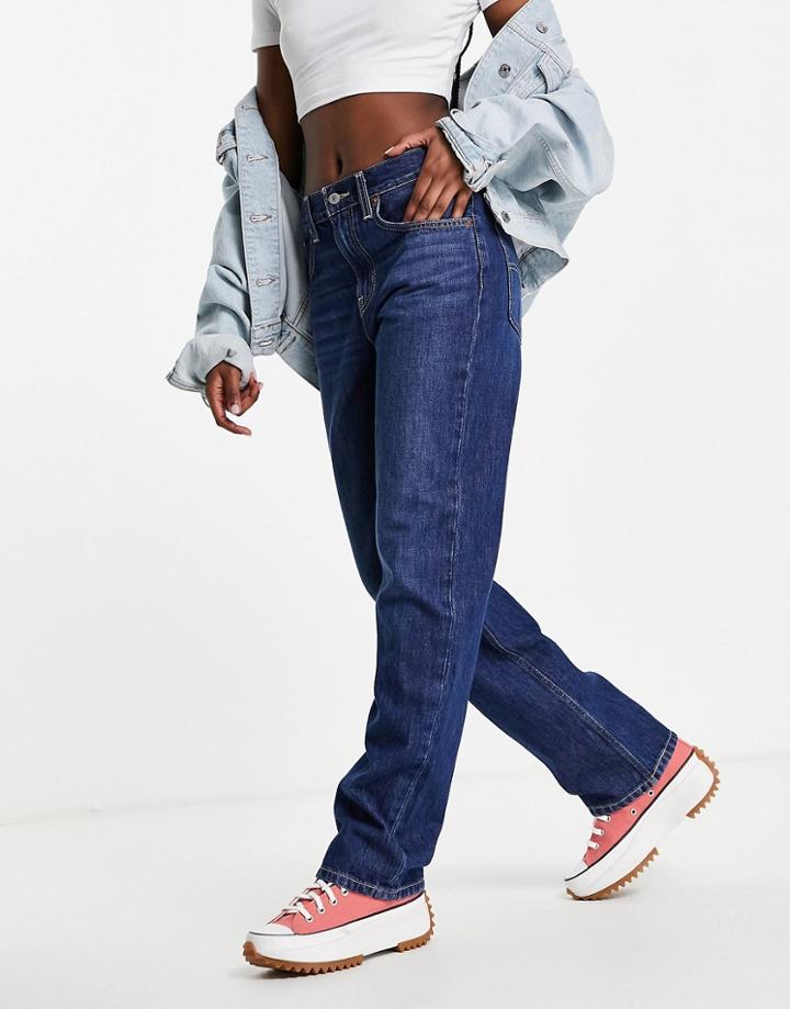Levi's Low Pro Jeans In Dark Wash-navy