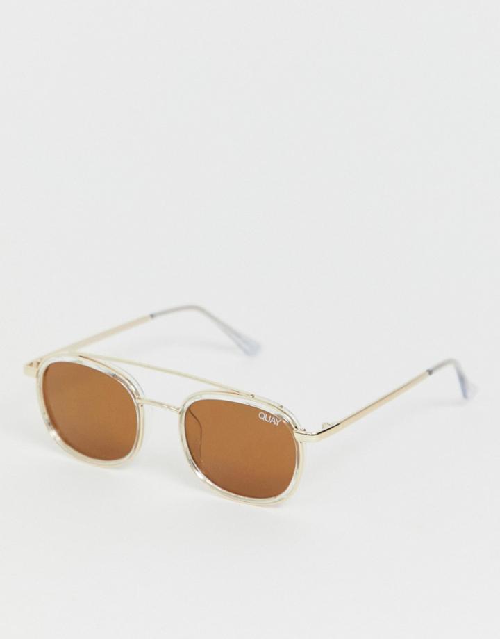 Quay Australia Got It Covered Aviator Sunglasses - Clear