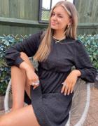 Vila 3/4 Sleeve Smock Dress In Black