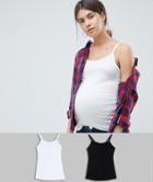 Asos Design Maternity Nursing Cami With Clips 2 Pack Save - Multi
