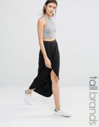 New Look Tall Wrap Front Maxi Skirt - Beige