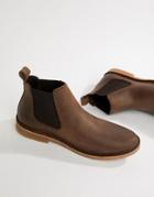 Jack & Jones Leather Chelsea Boots - Brown