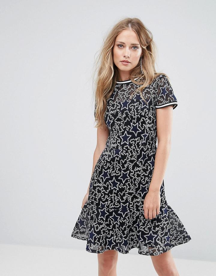 Supertrash Denon Embroidered Dress - Navy