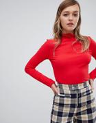 Monki Turtleneck In Red - Red