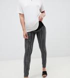Asos Design Maternity Skinny Ponte Pinstripe Pants - Multi