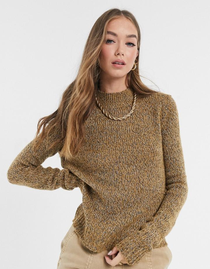 Vero Moda Sweater With High Neck In Camel-brown