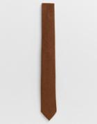 Gianni Feraud Plain Flannel Tie - Brown