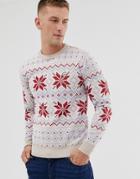 Le Breve Holidays Snowflake Sweater-cream
