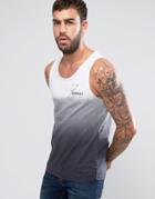 Solid Tank With Dropped Armhole In Fade - White